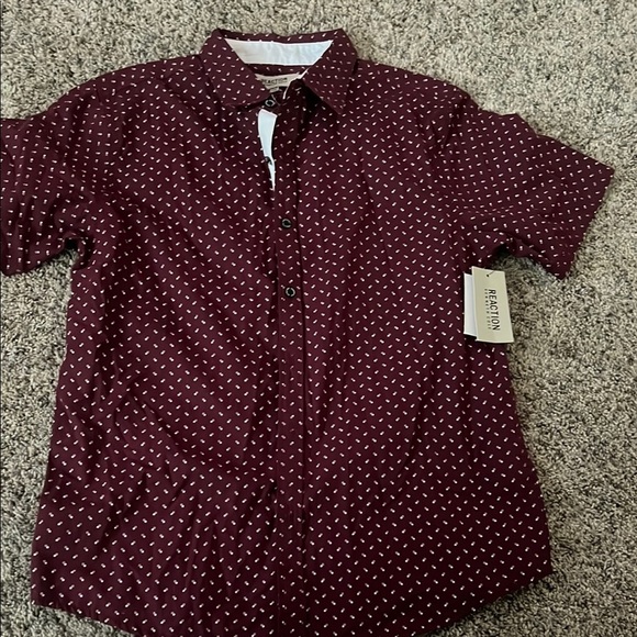 Kenneth Cole Red and White Button Down Shirt - Picture 1 of 4